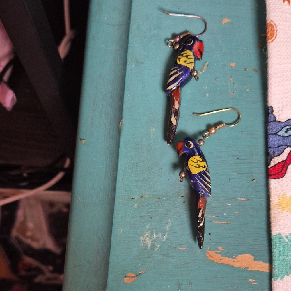 Colorful Parrot Bird Earrings
